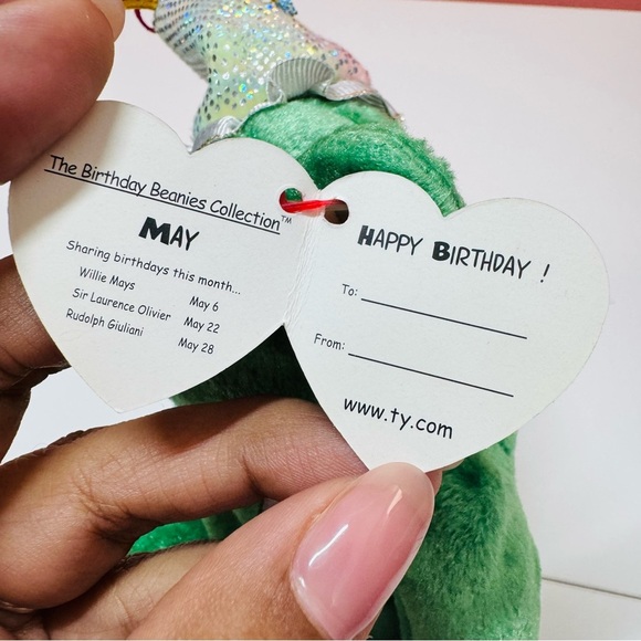 TY Birthday Beanie Bear – May (2002) with Party Hat - Picture 11 of 11